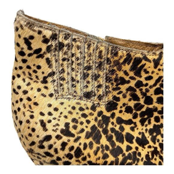 Matisse Nugent Leopard Calf Hair Leather Ankle Boots Booties Sz 7.5 Brown Ombre - Picture 10 of 16